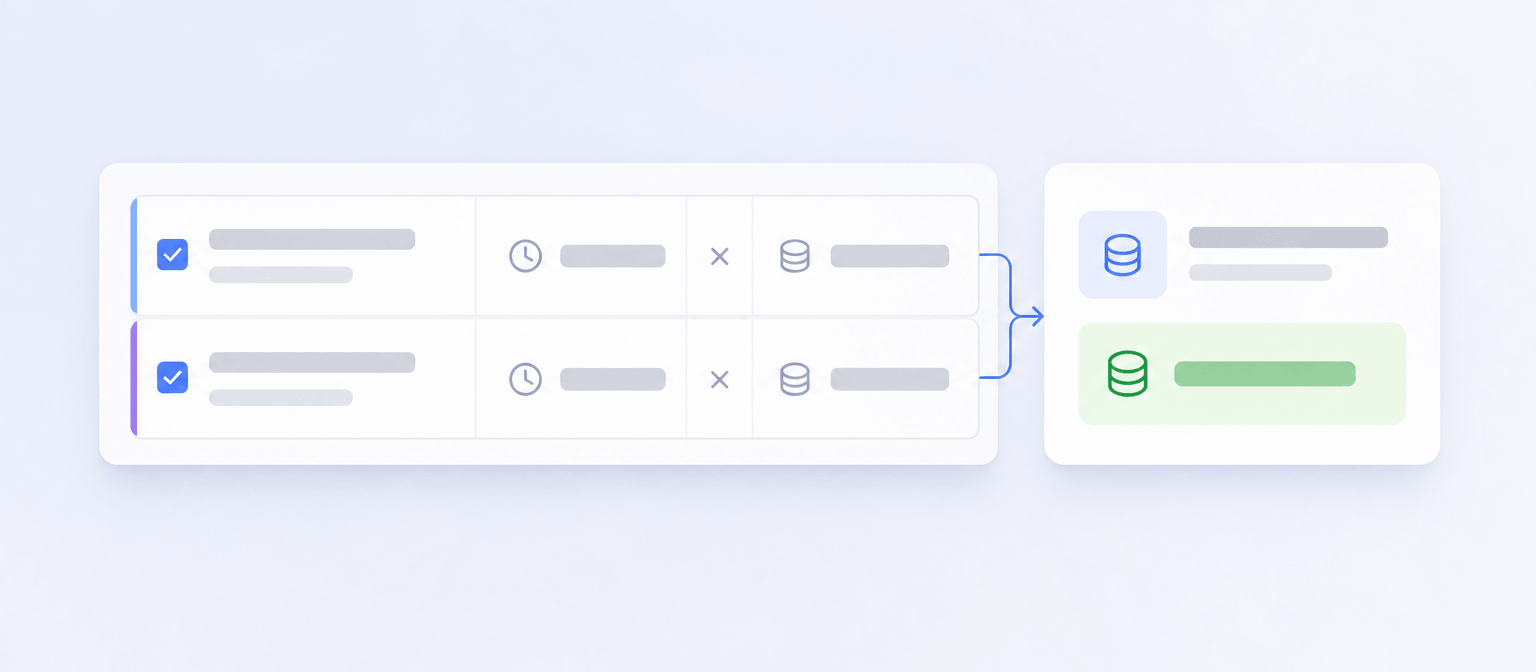 Работа команды считается как расход